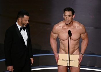 The Oscars, hosted by Jimmy Kimmel, featured a funny skit involving an (almost) naked John Cena. ©AFP