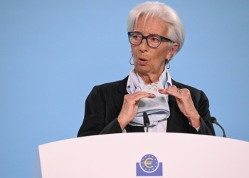 Christine Lagarde, president of the European Central Bank, pictured at a press conference in Frankfurt am Main, Germany, on April 11, 2024. ©AFP