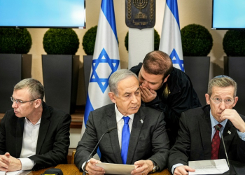 Israel's Prime Minister Benjamin Netanyahu chairs a cabinet meeting at the Kirya military base in Tel Aviv on December 24, 2023. ©AFP