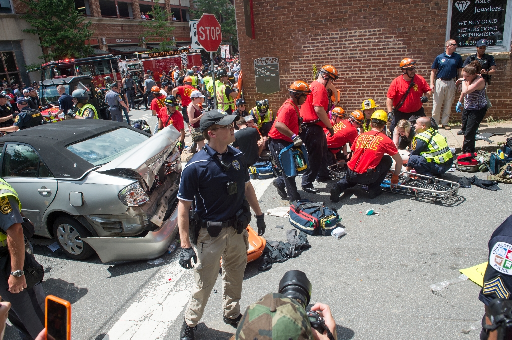 The aftermath of the attack during the white nationalist rally in Charlottesville, Virginia, in 2017 / ©AFP