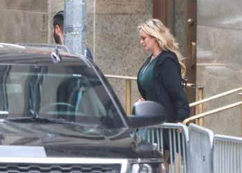 Stormy Daniels leaves Manhattan Criminal Court after testifying at former US President Donald Trump's trial, in which she is a central figure / ©AFP