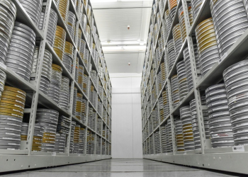 Tens of thousands of hours of Hollywood history lie coiled in metal cans in these temperature-controlled vaults . ©AFP